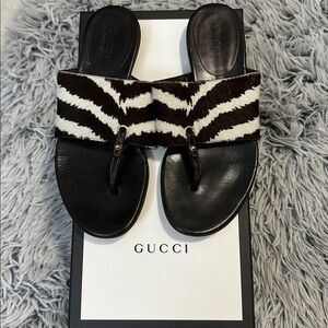 Gucci Pony Hair Sandals